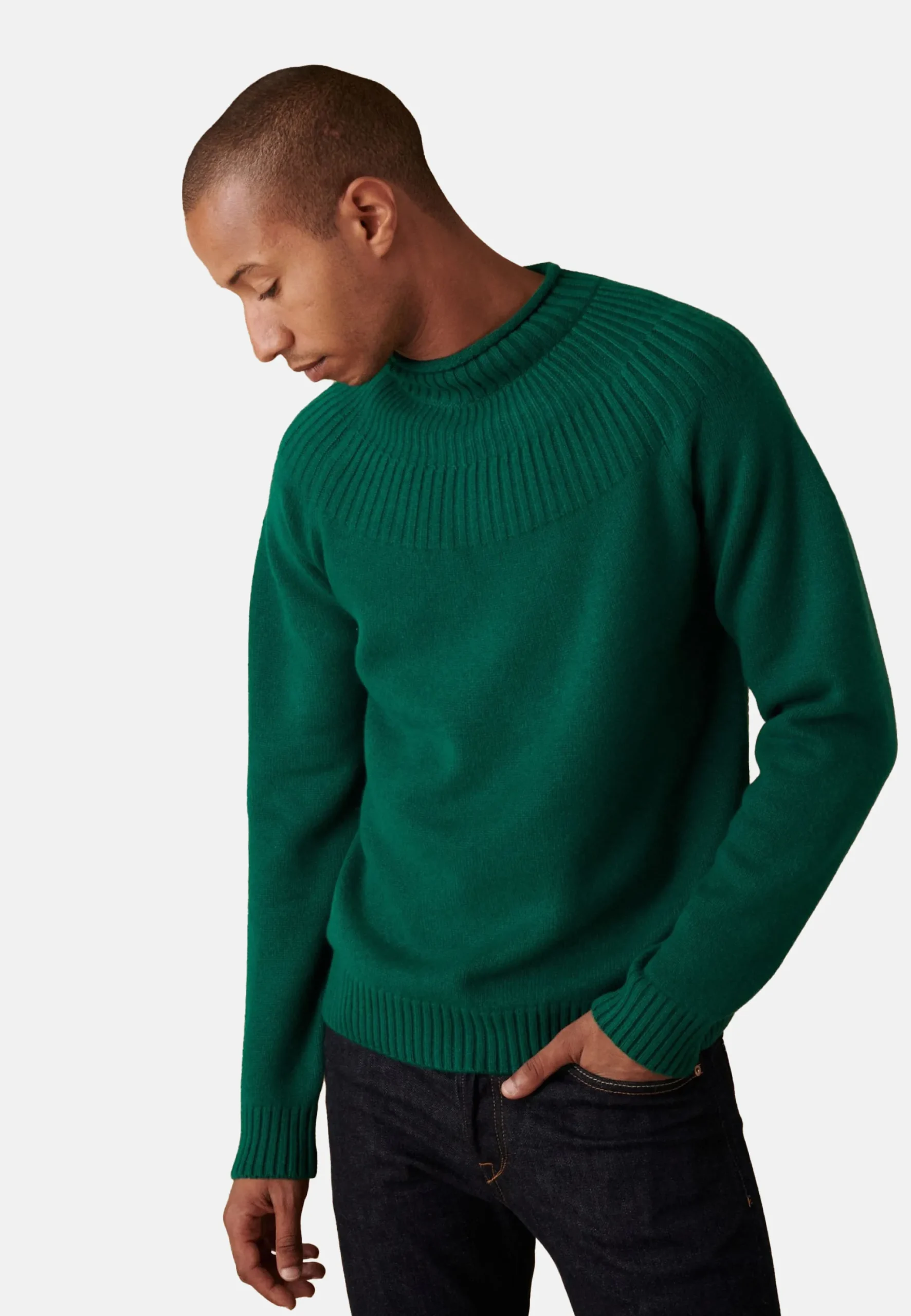 Maison Montagut Pull En Cachemire Col Avec Jeu De Mailles - Arman>Homme Pulls