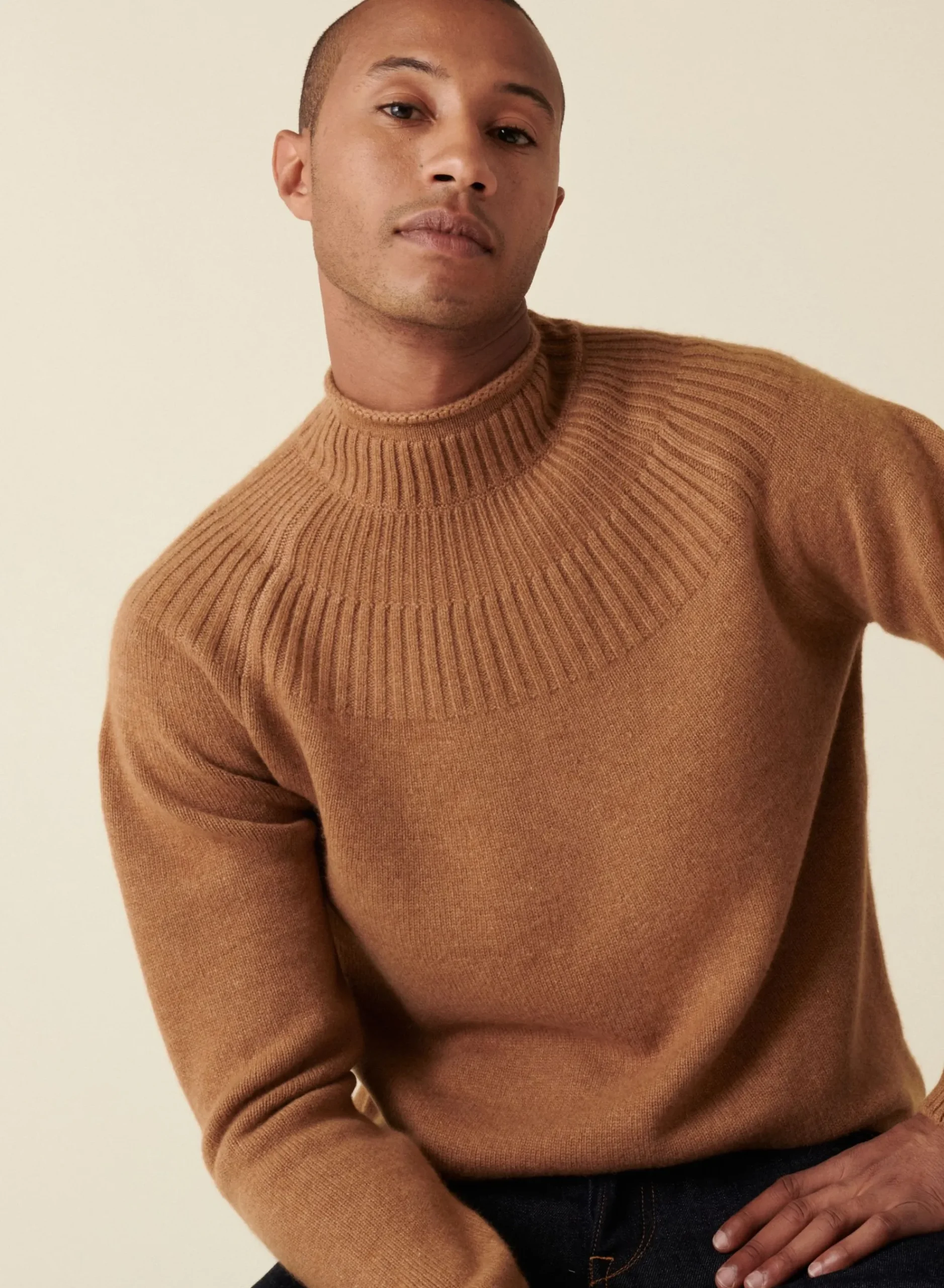 Maison Montagut Pull En Cachemire Col Avec Jeu De Mailles - Arman>Homme Pulls