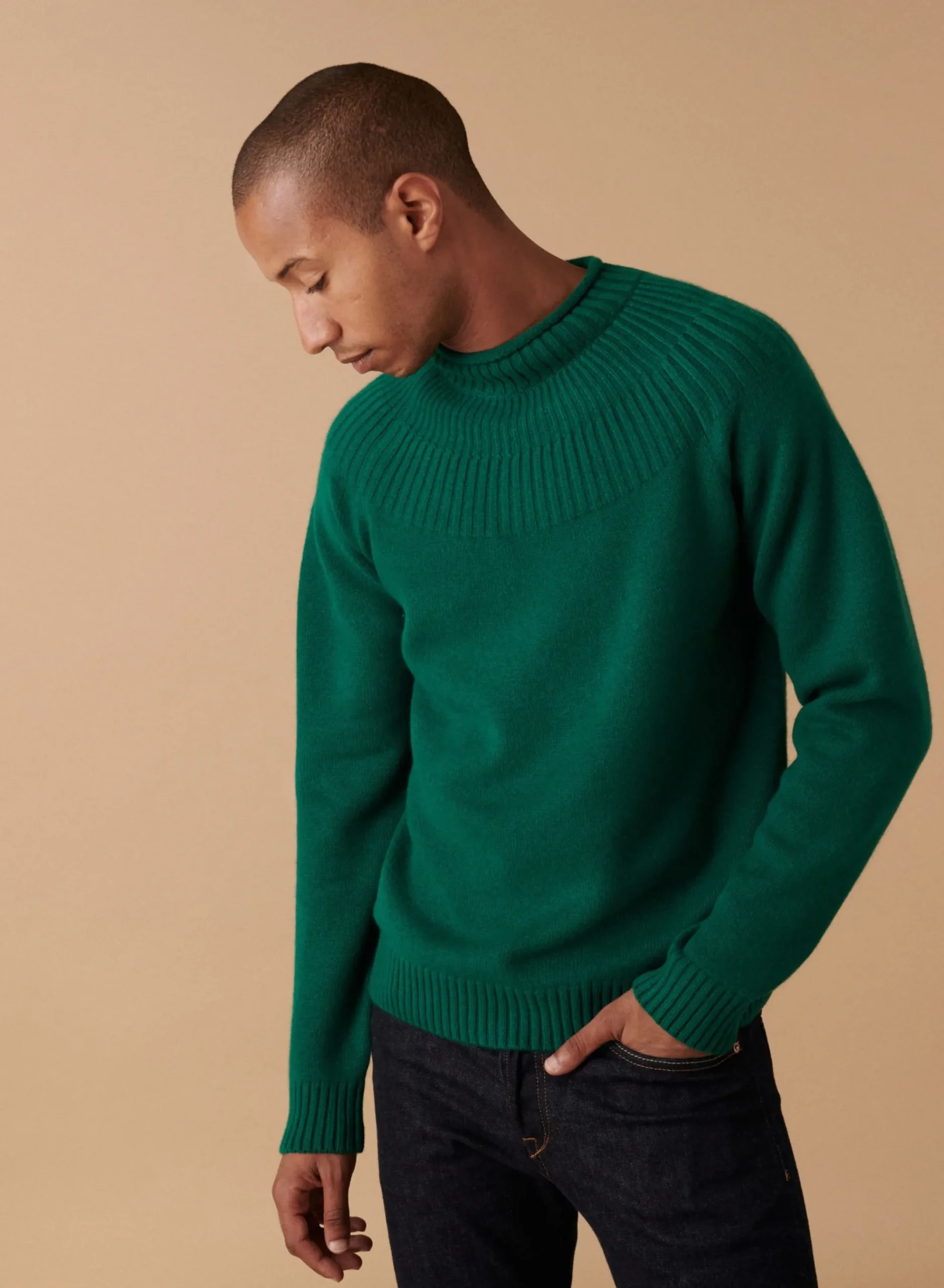 Maison Montagut Pull En Cachemire Col Avec Jeu De Mailles - Arman>Homme Pulls
