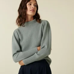 Maison Montagut Pull En Cachemire Col Montant En Maille Cotelee - Carene><noscript><img width=