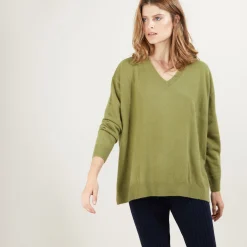 Maison Montagut Pull En Cachemire Col V Avec Fentes - Brendao><noscript><img width=