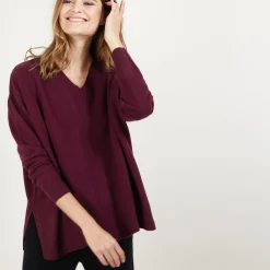 Maison Montagut Pull En Cachemire Col V Avec Fentes - Brendao><noscript><img width=