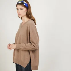 Maison Montagut Pull En Cachemire Col V Avec Fentes - Brendao><noscript><img width=