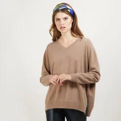 Maison Montagut Pull En Cachemire Col V Avec Fentes - Brendao><noscript><img width=