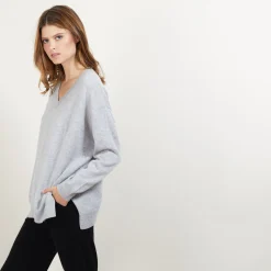 Maison Montagut Pull En Cachemire Col V Avec Fentes - Brendao><noscript><img width=