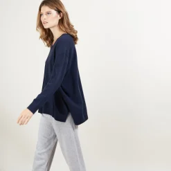 Maison Montagut Pull En Cachemire Col V Avec Fentes - Brendao><noscript><img width=