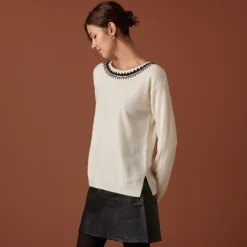 Maison Montagut Pull Encolure Brode En Cachemire - Cetanne><noscript><img width=