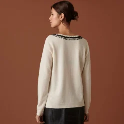 Maison Montagut Pull Encolure Brode En Cachemire - Cetanne><noscript><img width=