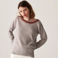 Maison Montagut Pull Encolure Brode En Cachemire - Cetanne><noscript><img width=