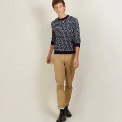 Maison Montagut Pull Graphique En Coton Et Laine - Lorenzo>Homme Pulls