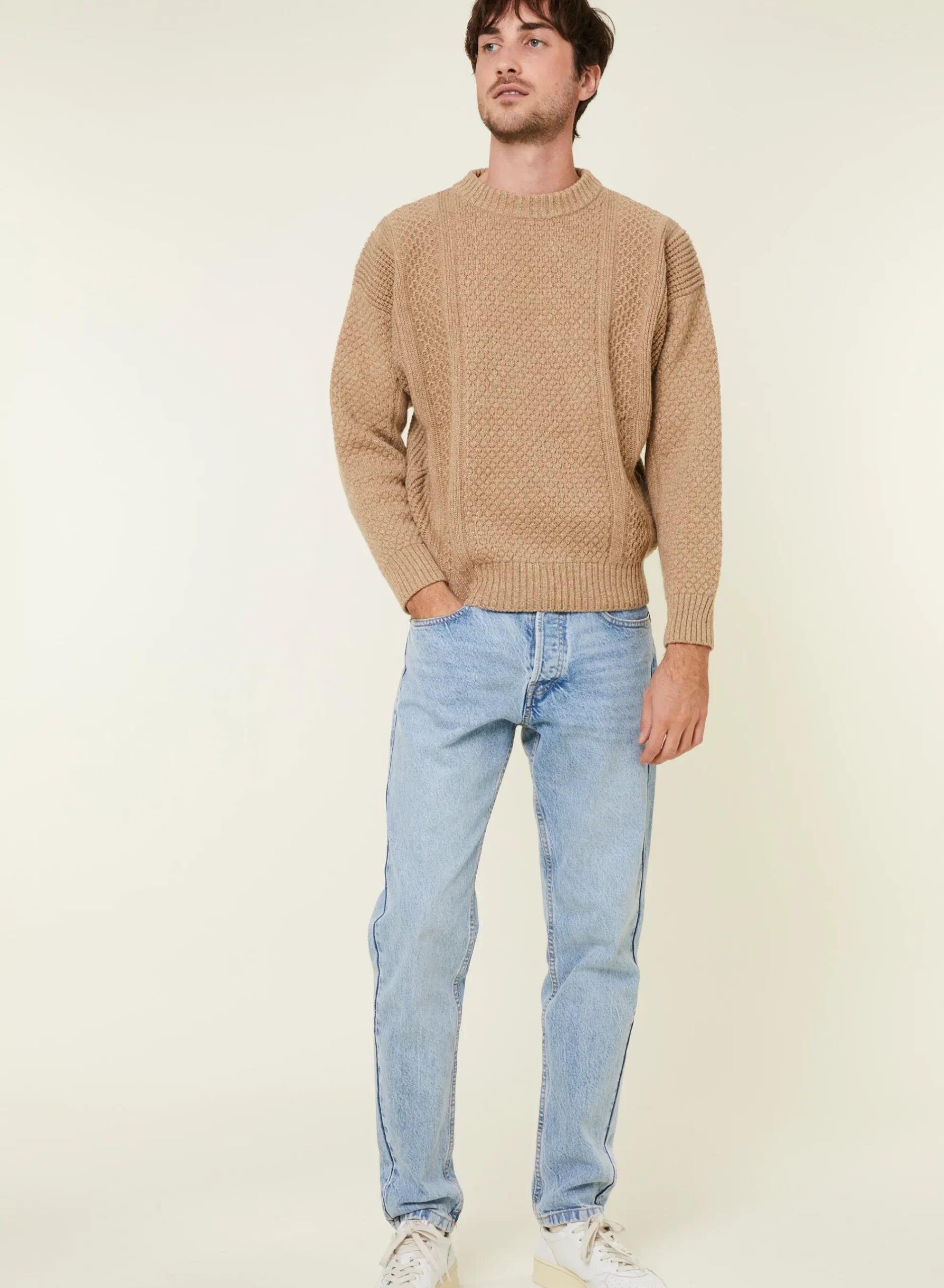 Maison Montagut Pull Maille Gaufree En Laine Et Cachemire - Fall>Homme Pulls