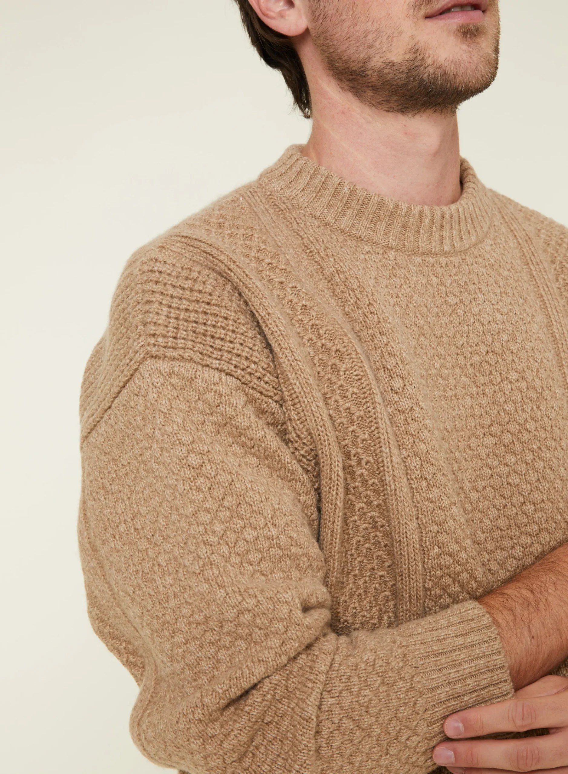 Maison Montagut Pull Maille Gaufree En Laine Et Cachemire - Fall>Homme Pulls