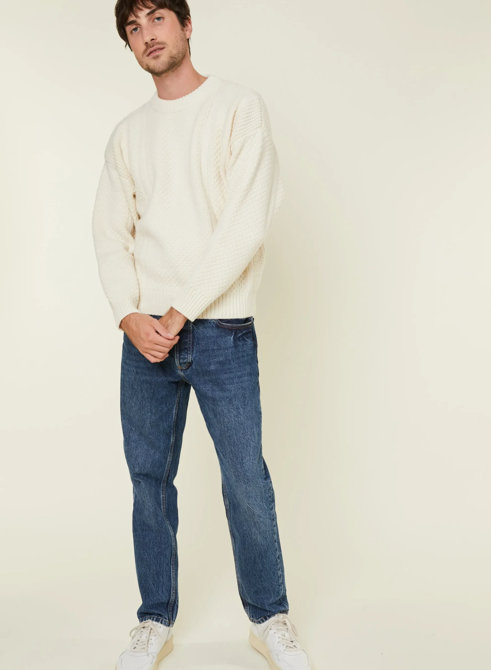 Maison Montagut Pull Maille Gaufree En Laine Et Cachemire - Fall>Homme Pulls