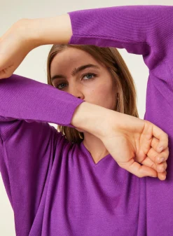 Maison Montagut Pull Manches Chauve-Souris En Laine Merinos - Boxe><noscript><img width=