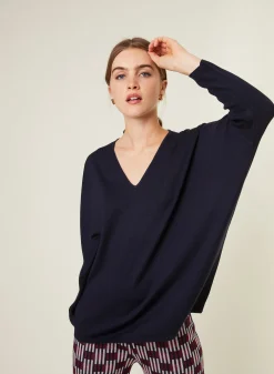 Maison Montagut Pull Manches Chauve-Souris En Laine Merinos - Boxe><noscript><img width=