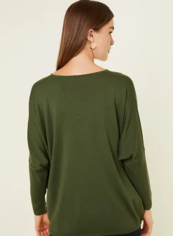 Maison Montagut Pull Manches Chauve-Souris En Laine Merinos - Boxe><noscript><img width=