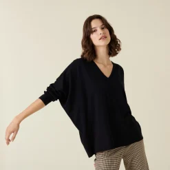 Maison Montagut Pull Manches Chauve-Souris En Laine Merinos - Boxe><noscript><img width=