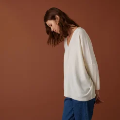 Maison Montagut Pull Manches Chauve-Souris En Laine Merinos - Boxe><noscript><img width=