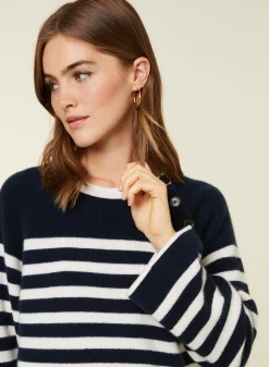 Maison Montagut Pull Mariniere En Cachemire A Manches Ample - Gaelle><noscript><img width=