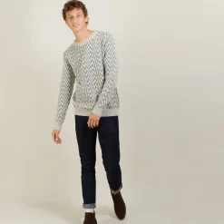 Maison Montagut Pull Motifs Chevrons En Laine Et Alpaga - Luka>Homme Pulls