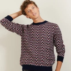 Maison Montagut Pull Motifs Chevrons En Laine Et Alpaga - Luka><noscript><img width=