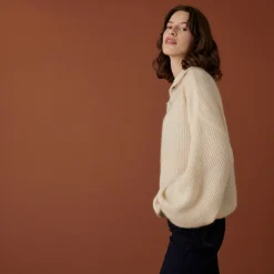 Maison Montagut Pull Oversize Boutonne En Mohair - Clea><noscript><img width=