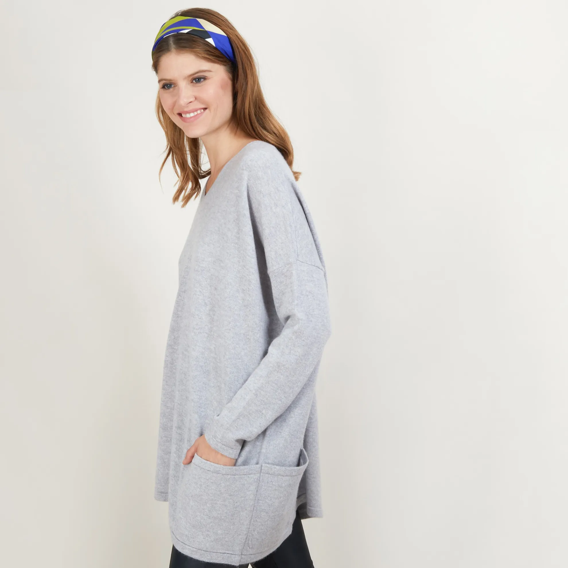Maison Montagut Pull Oversize Col V En Cachemire Boutonne Dos - Binta>Femme Pulls