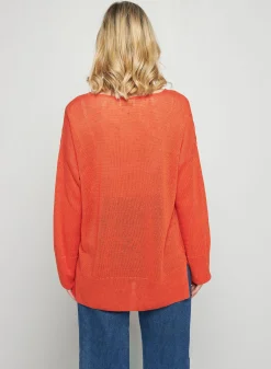 Maison Montagut Pull Oversize Col V En Lin - Tiphaine><noscript><img width=