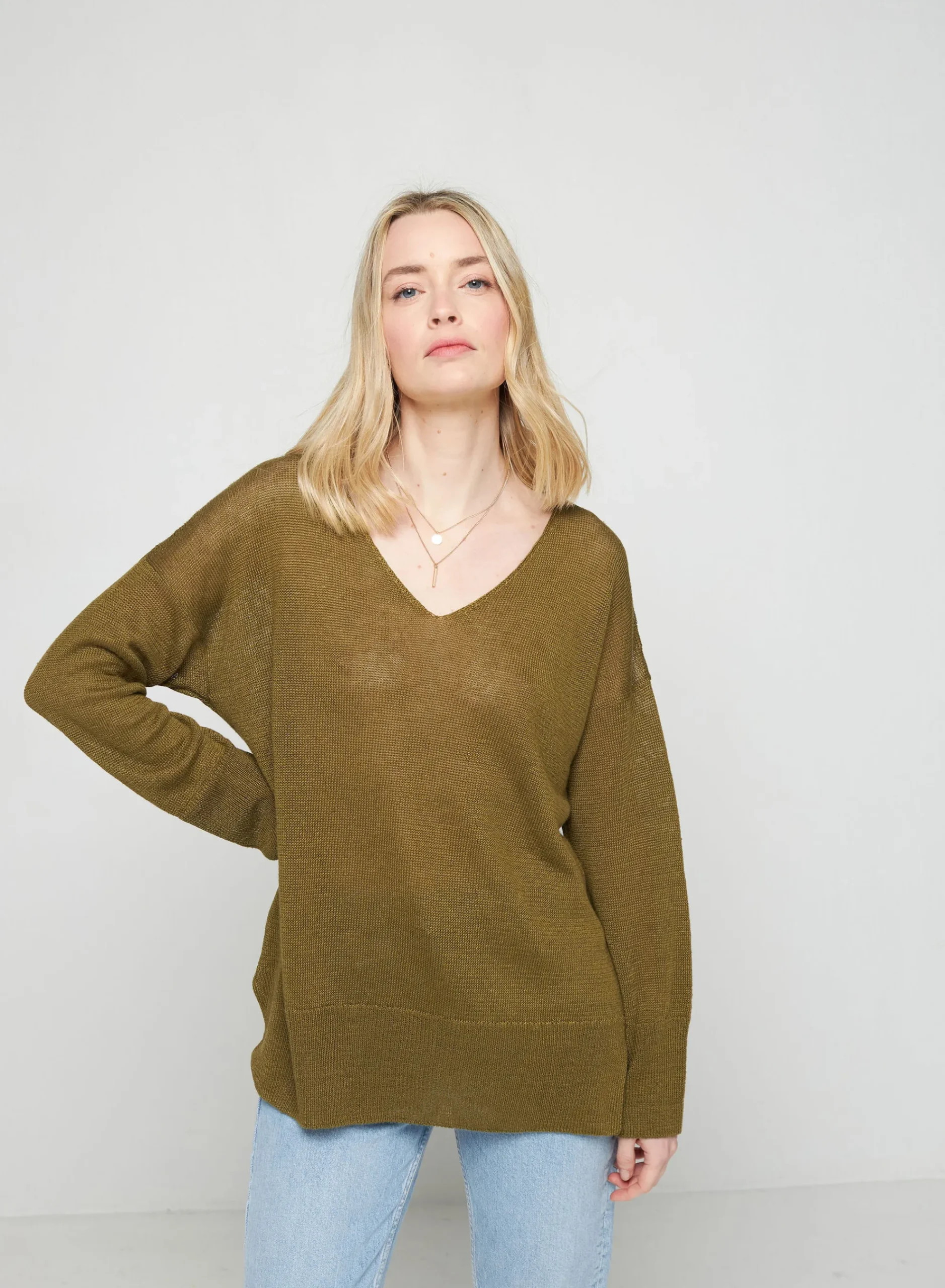 Maison Montagut Pull Oversize Col V En Lin - Tiphaine>Femme Pulls