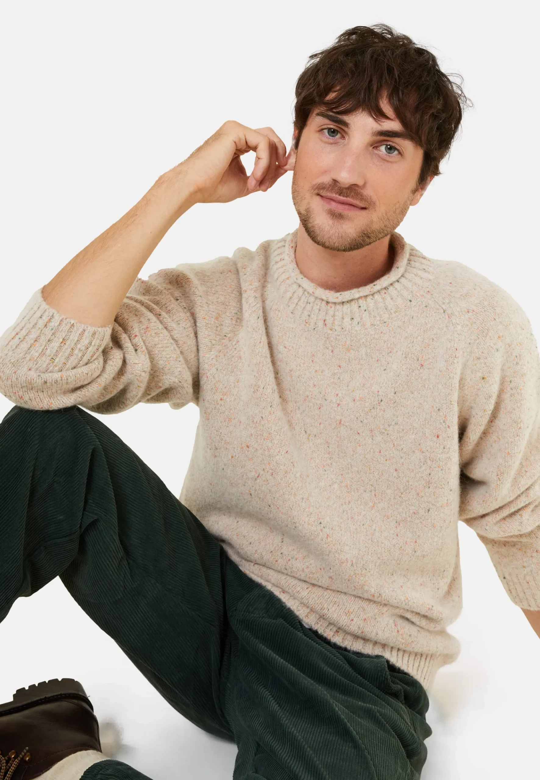 Maison Montagut Pull Ras De Cou Chine En Laine Melangee - Ferdinand>Homme Pulls