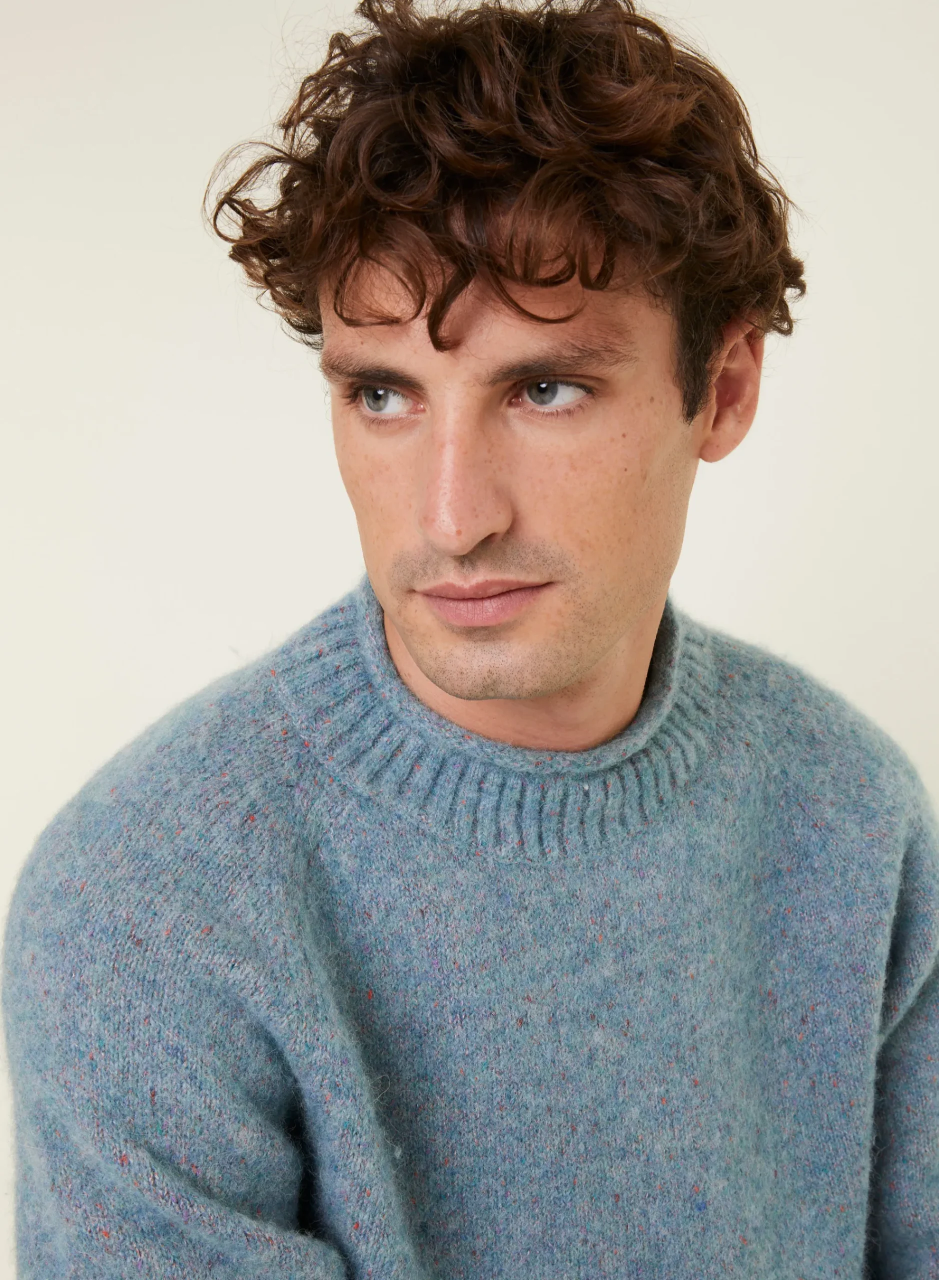 Maison Montagut Pull Ras De Cou Chine En Laine Melangee - Ferdinand>Homme Pulls
