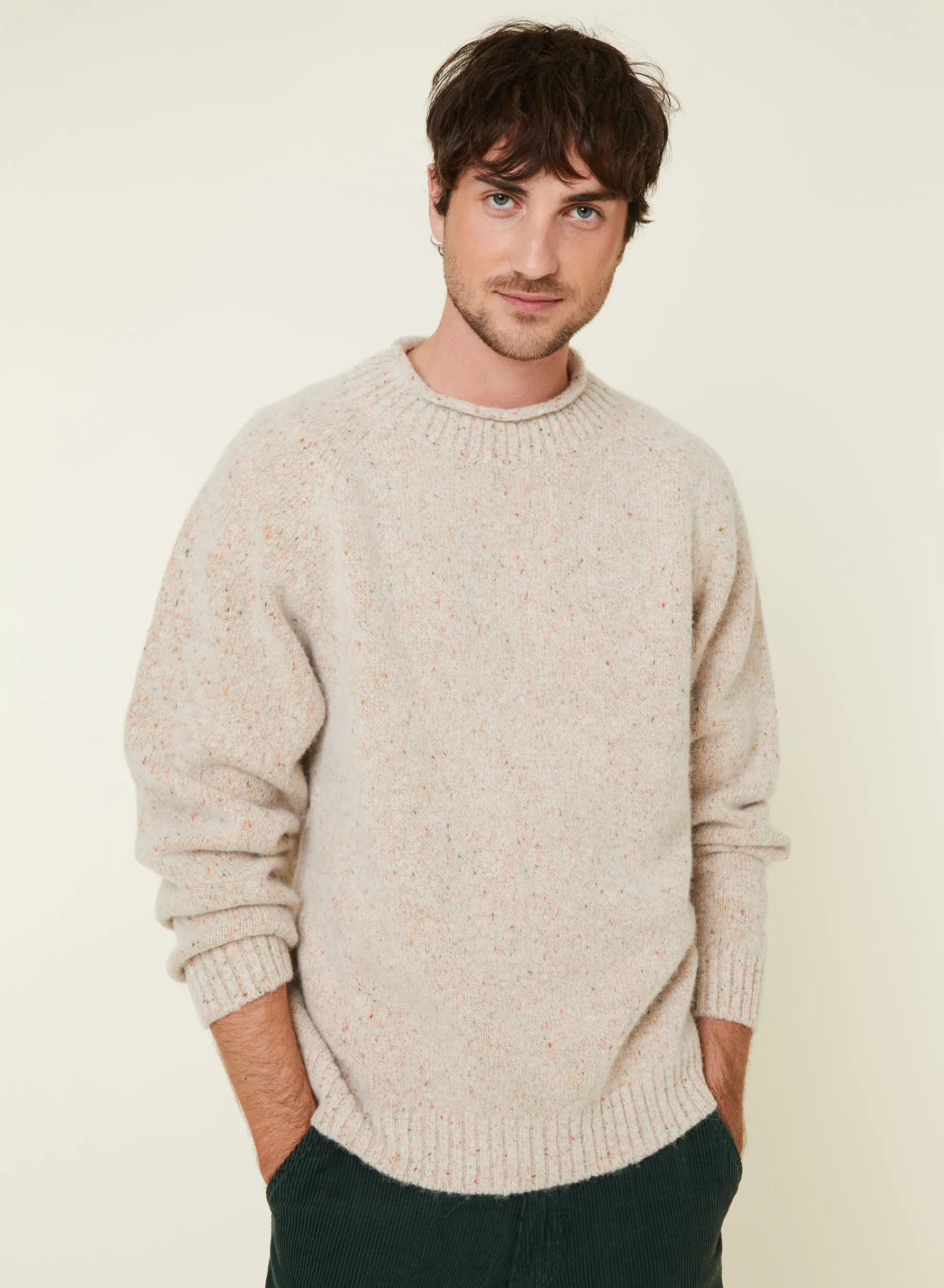 Maison Montagut Pull Ras De Cou Chine En Laine Melangee - Ferdinand>Homme Pulls