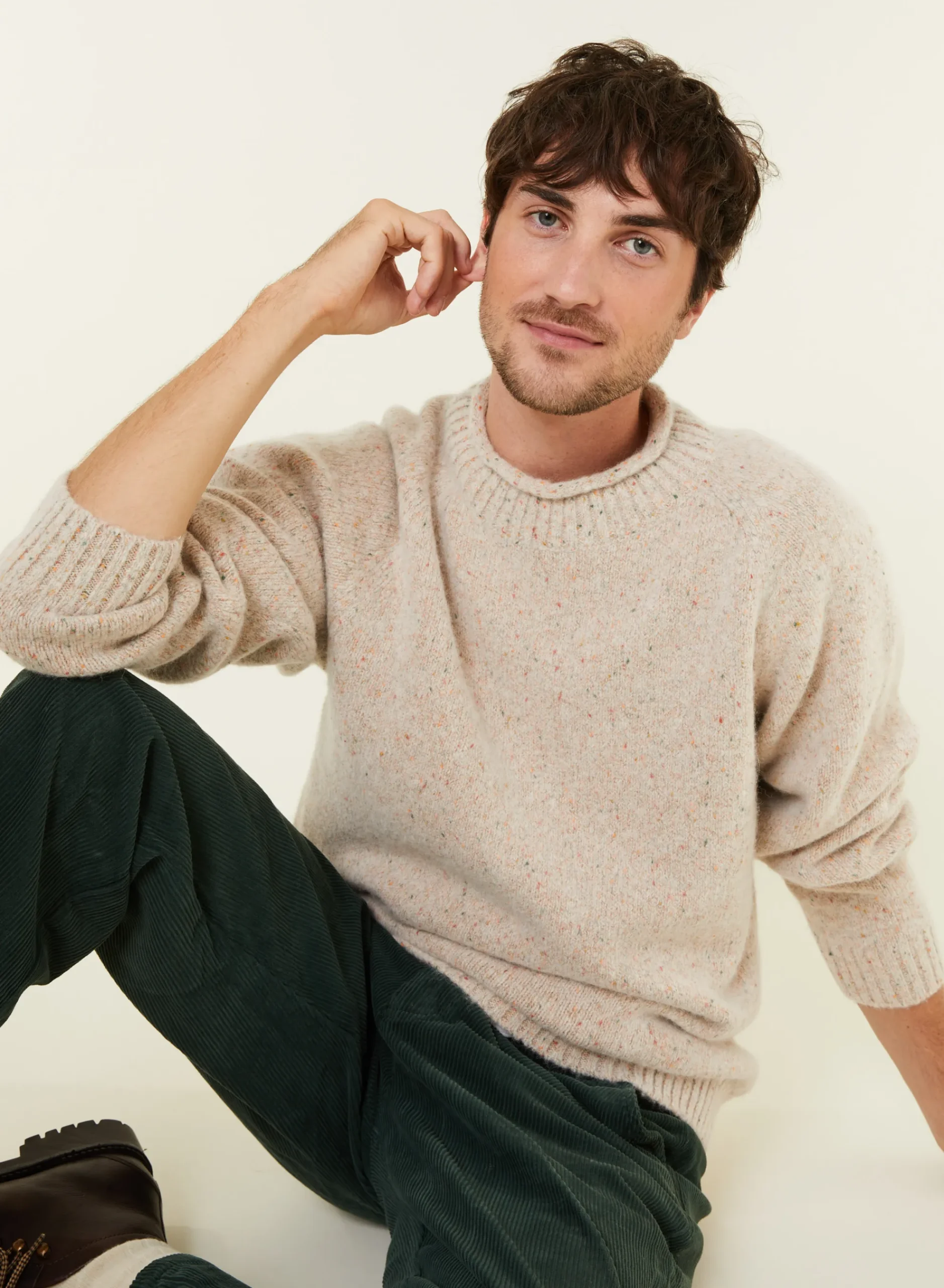 Maison Montagut Pull Ras De Cou Chine En Laine Melangee - Ferdinand>Homme Pulls