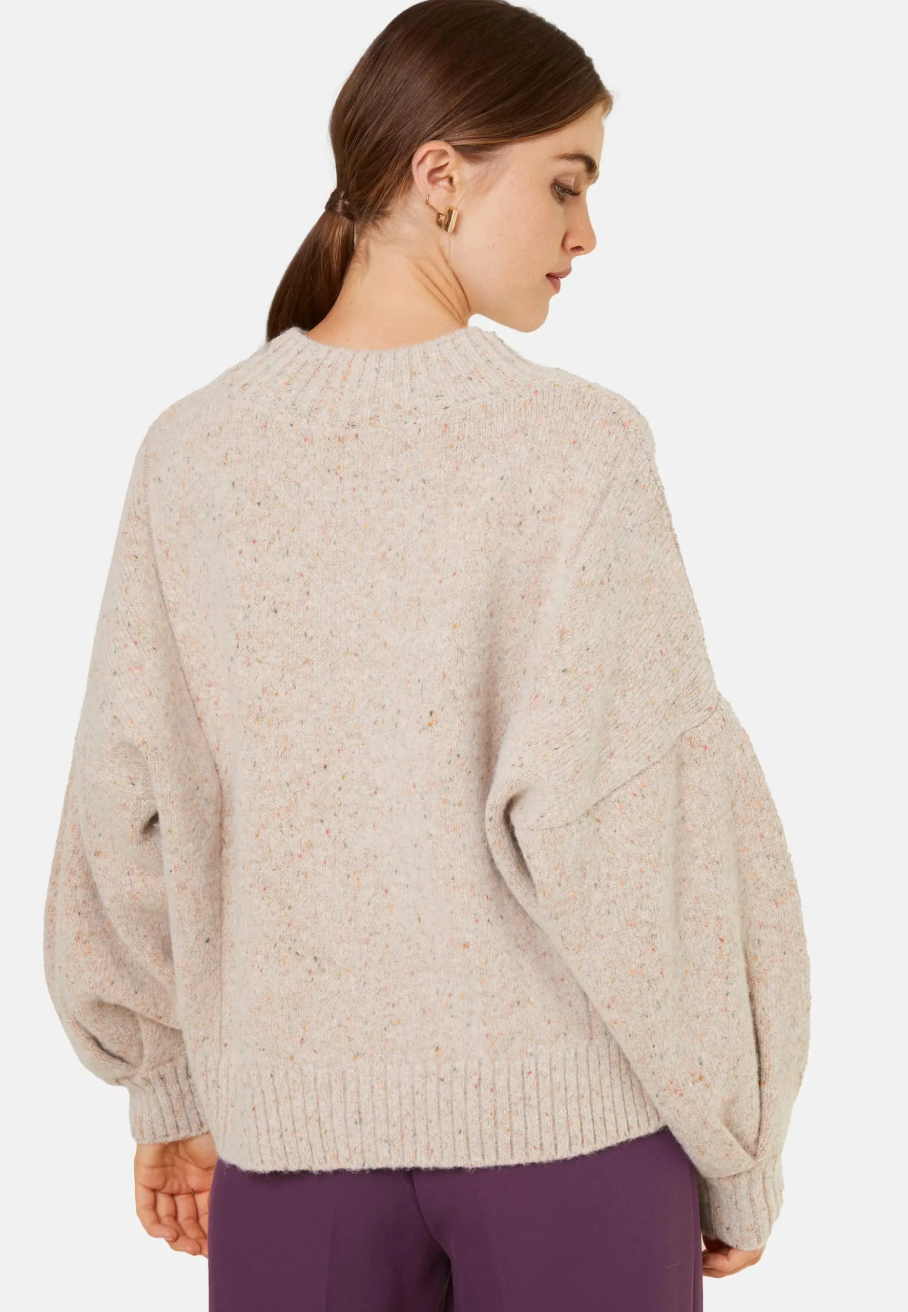 Maison Montagut Pull Ras De Cou Chine En Laine Melangee - Laetitia>Femme Pulls