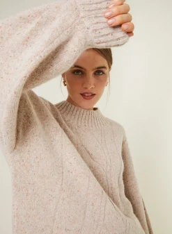 Maison Montagut Pull Ras De Cou Chine En Laine Melangee - Laetitia><noscript><img width=
