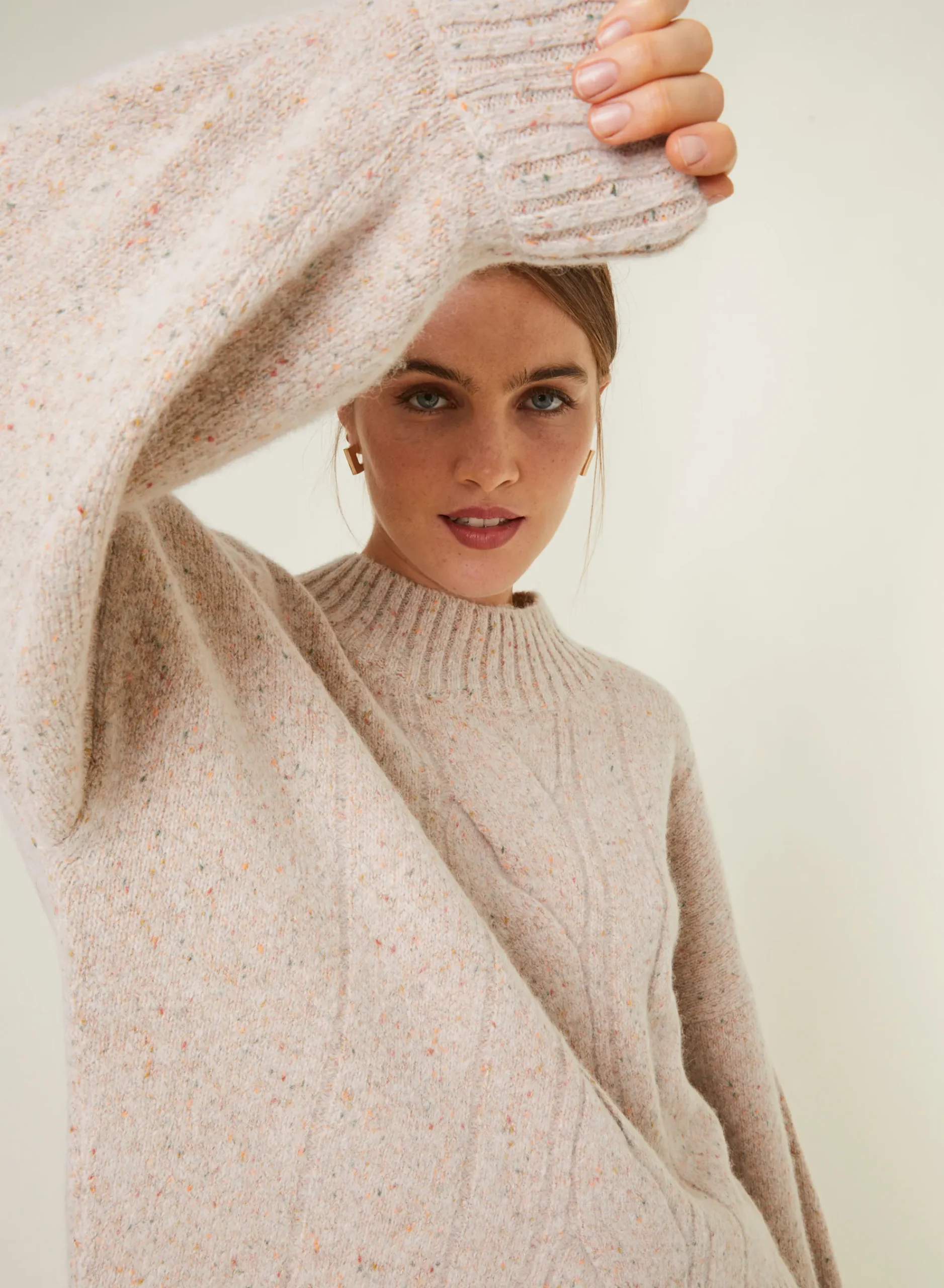 Maison Montagut Pull Ras De Cou Chine En Laine Melangee - Laetitia>Femme Pulls