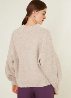 Maison Montagut Pull Ras De Cou Chine En Laine Melangee - Laetitia><noscript><img width=