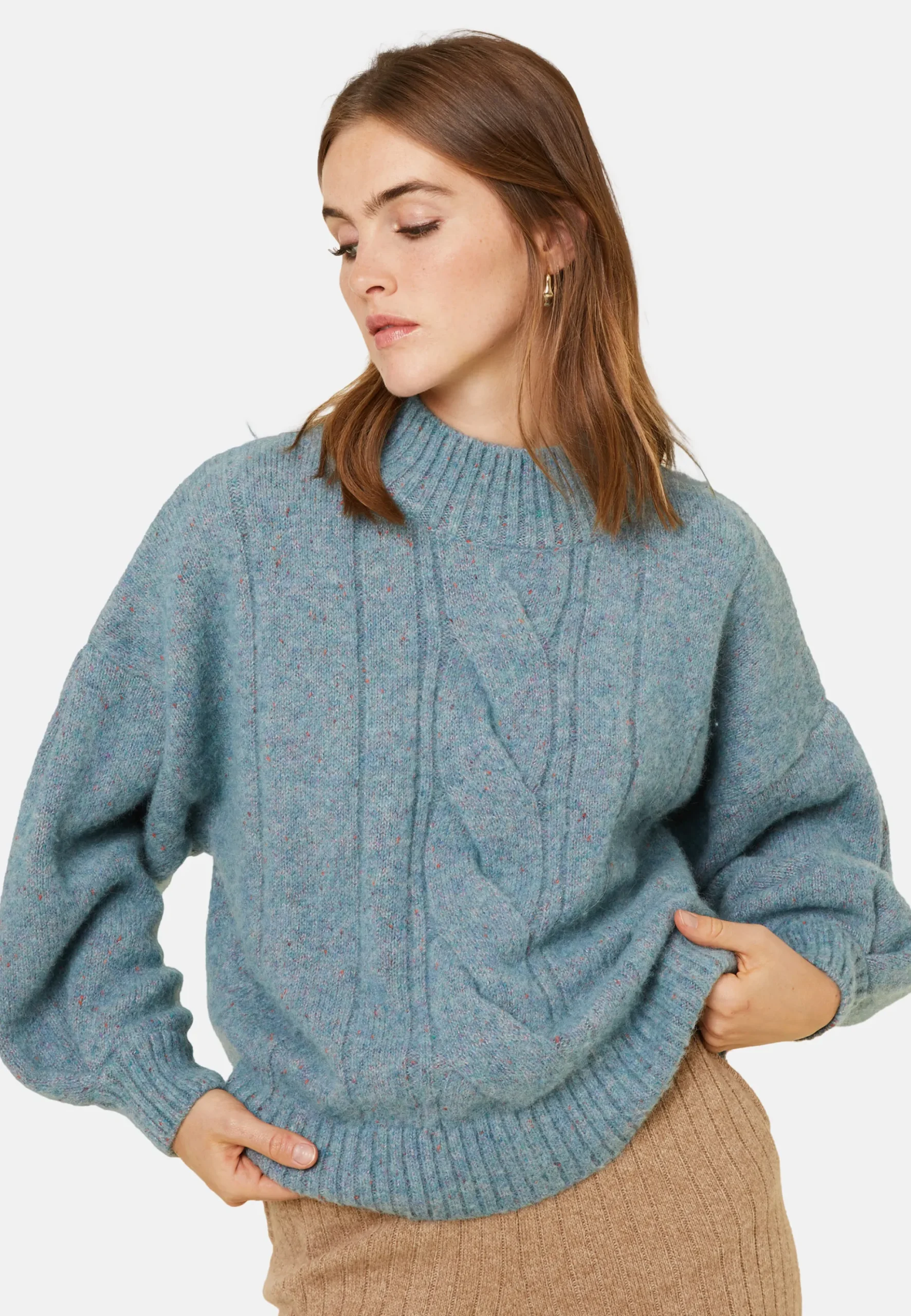 Maison Montagut Pull Ras De Cou Chine En Laine Melangee - Laetitia>Femme Pulls