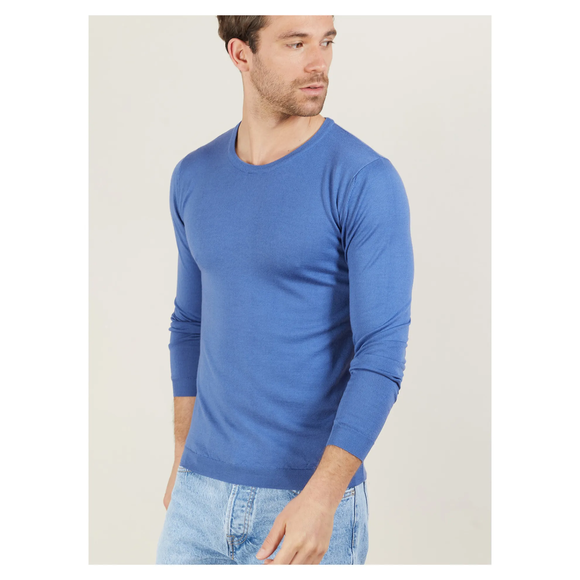 Maison Montagut Pull Ras Du Cou En Laine Merinos - Bertille>Homme Pulls