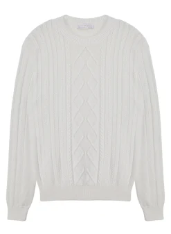 Maison Montagut Pull Torsade En Coton Bio - Ridwane><noscript><img width=