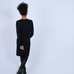 Maison Montagut Robe Col Rond En Laine Merinos - Blanche><noscript><img width=