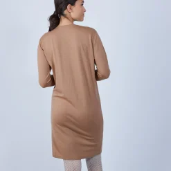 Maison Montagut Robe Col Rond En Laine Merinos - Blanche><noscript><img width=