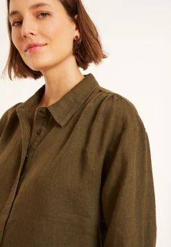 Maison Montagut Robe Longue Col Polo En Lin - Valerie><noscript><img width=