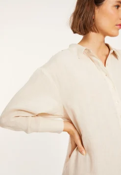 Maison Montagut Robe Longue Col Polo En Lin - Valerie><noscript><img width=