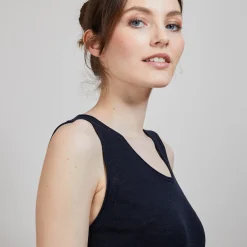 Maison Montagut Robe Longue En Lin Flamme - Bardot><noscript><img width=