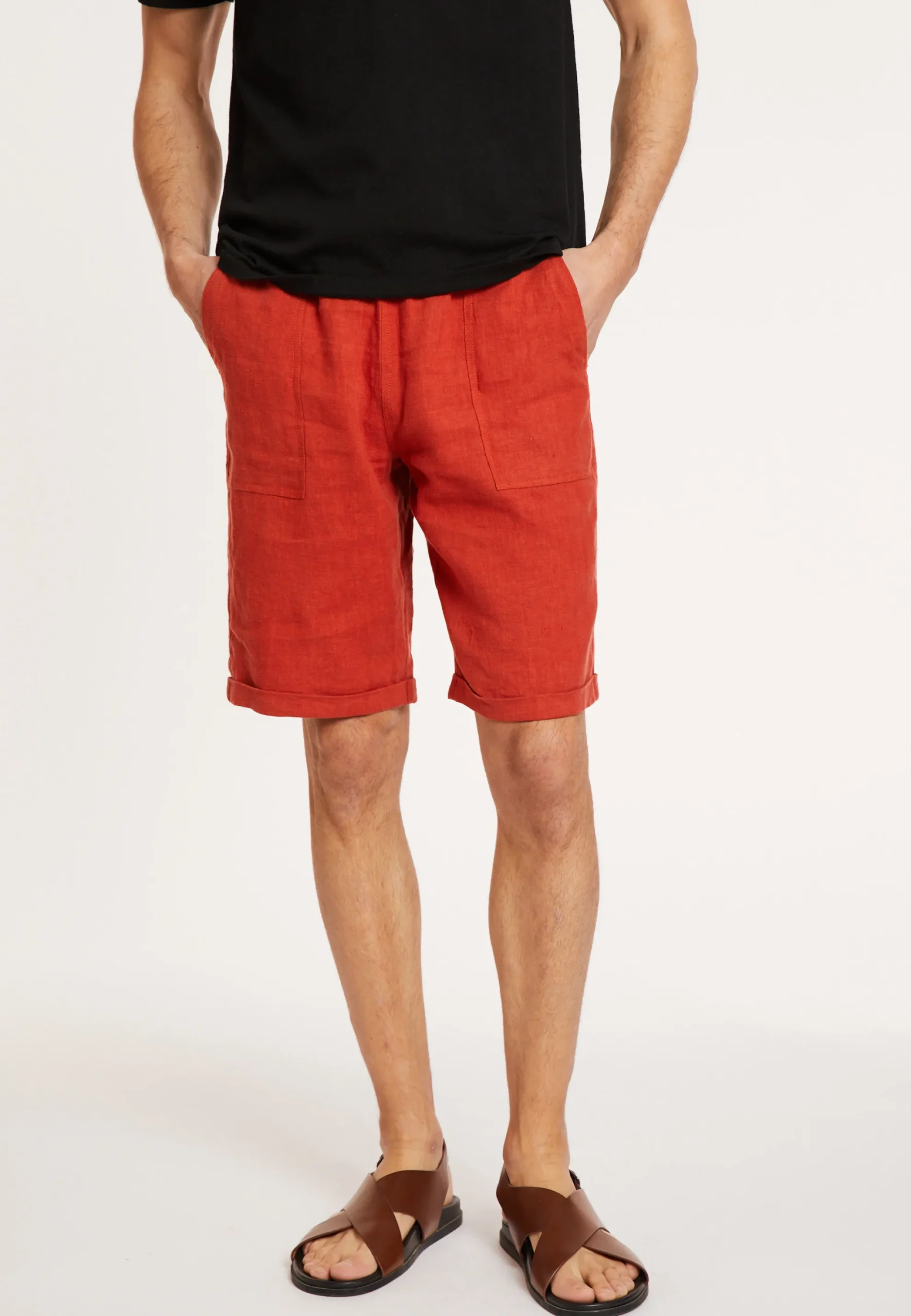 Maison Montagut Short A Poches En Lin - Diego>Homme Shorts Et Pantalons