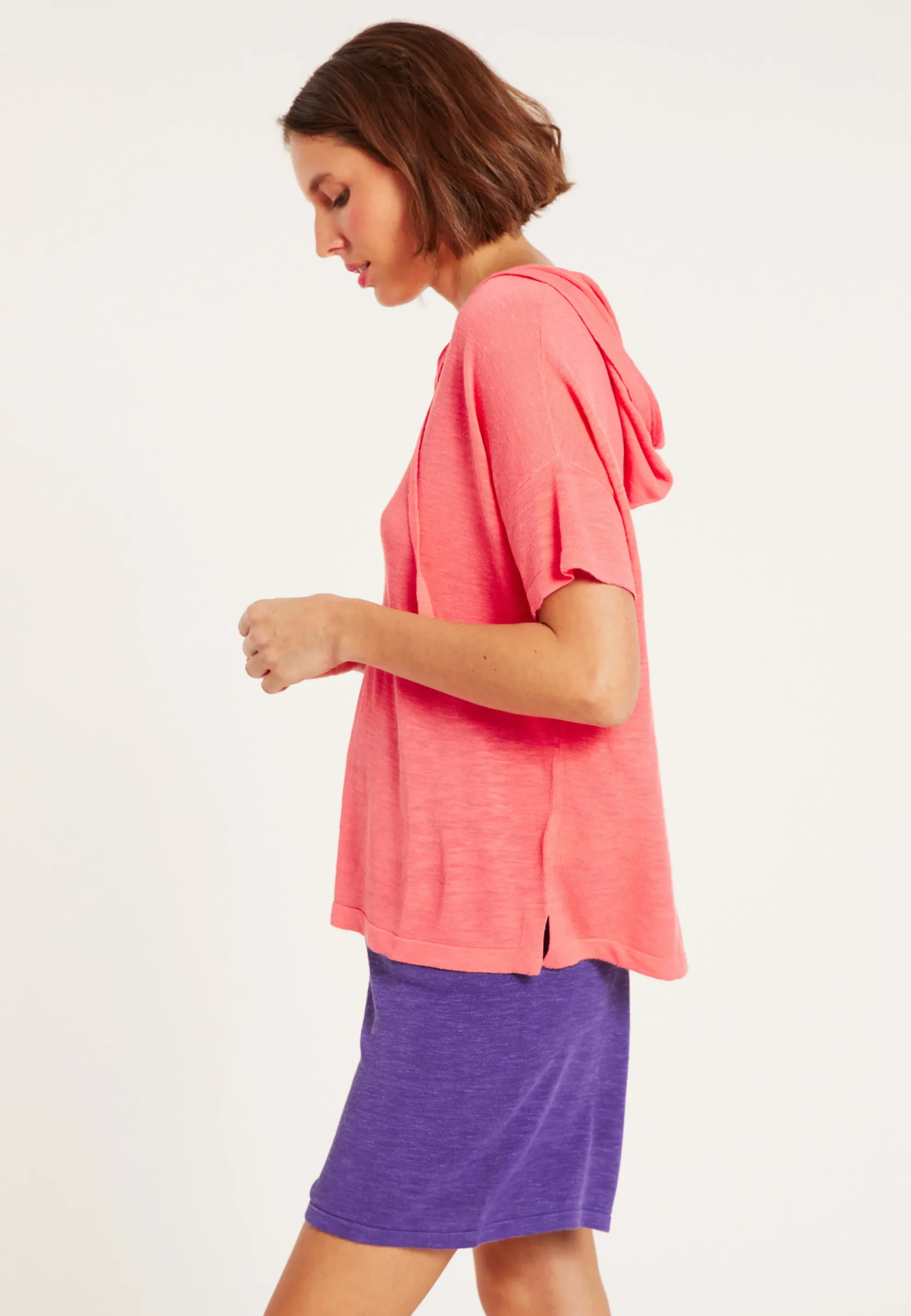 Maison Montagut Sweat A Capuche En Lin Flamme - Pivoine>Femme T-Shirts