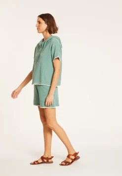 Maison Montagut Sweat Zippe Manches Courtes En Coton Brosse - Mackenzie><noscript><img width=