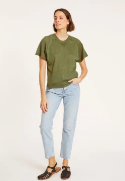 Maison Montagut T-Shirt A Cotes En Fil Lumiere - Malory><noscript><img width=