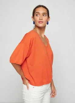 Maison Montagut T-Shirt A Manches Coudes En Cachemire Light - Solange><noscript><img width=